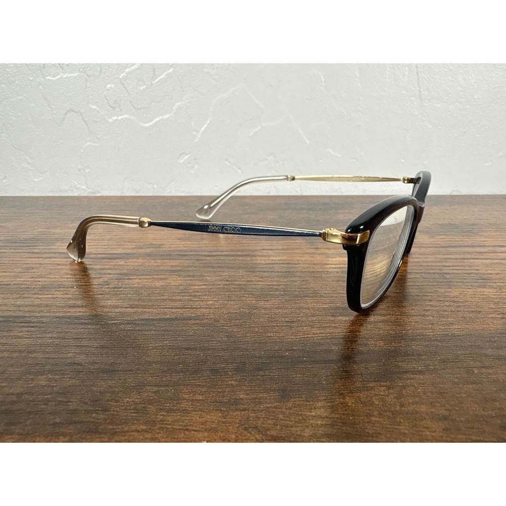 Jimmy Choo‎ 96 7VH Black Gold Cat Eye Eyeglasses Frames Women 52-16-140 Italy